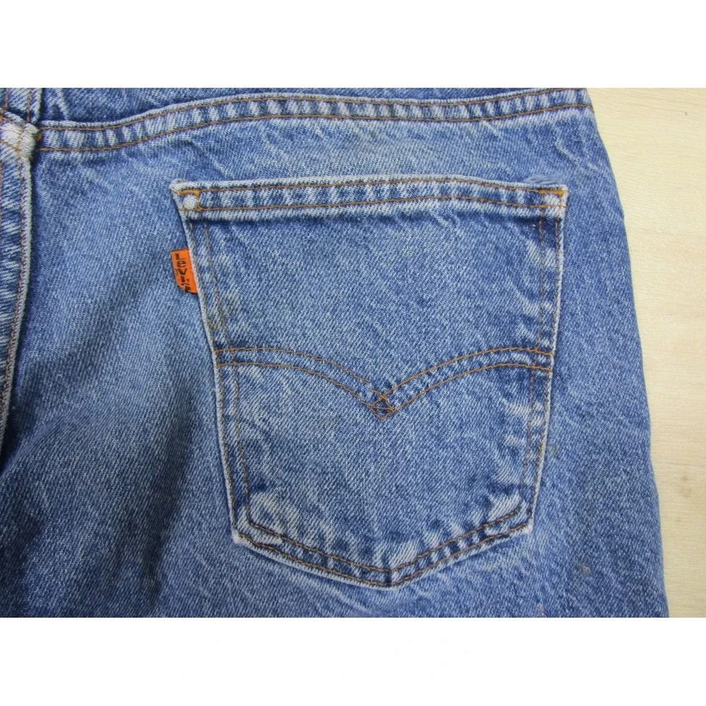 Vintage 80s Levis 505 Jeans Mens (32x30) Orange Tab Bootcut Distressed - Picture 14 of 16
